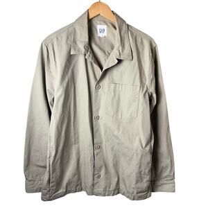 Vintage GAP Utility Shacket Mens Large Rip Stop Tan Neutral Pockets Streetwear